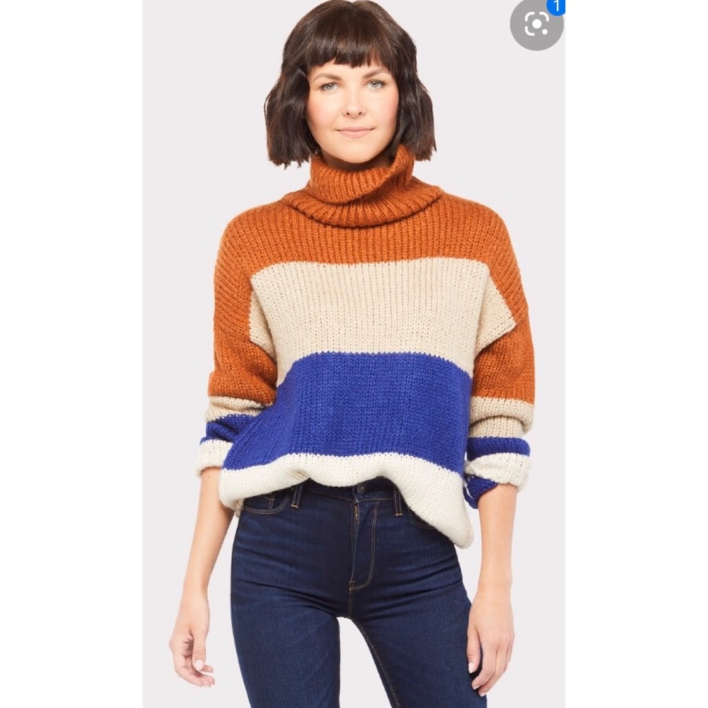 EVEREVE Striped Turtleneck Sweater